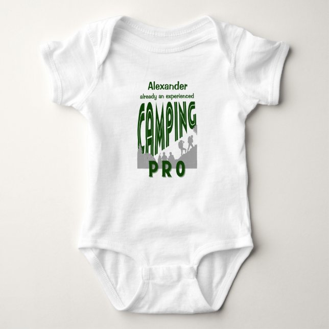 Personalisieren mit Name Camping pro Baby Strampler (Vorderseite)