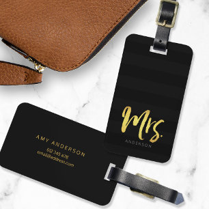 Personalisieren mit Name Imitate Gold Mrs. Black S Gepäckanhänger