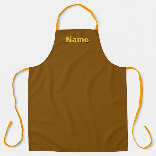 Personalisieren mit Name Koch Baker Caterer Brown Schürze (Vorderseite)