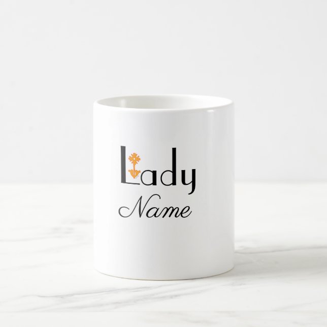 Personalisieren mit Name LADY Geschenk Kaffeetasse (Mittel)