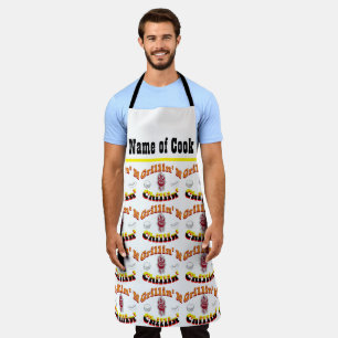 Personalisieren mit Namen Hinterhof-Grillen und Ch Schürze