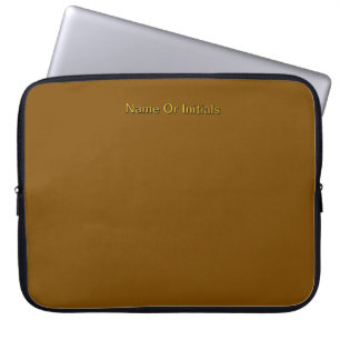 Personalisieren mit Namensinitialen Braun Laptopschutzhülle