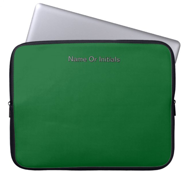 Personalisieren mit Namensinitialen Grün   Laptopschutzhülle (Vorderseite)