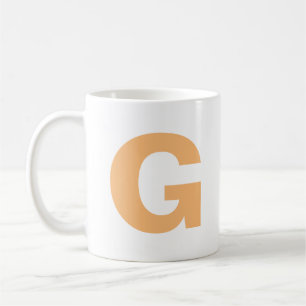 Personalisieren moderner Script Orange Initial Mon Kaffeetasse