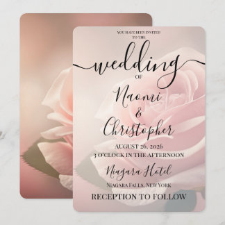 PERSONALISIEREN: Nahaufnahme Hochzeit Alte Rosa Ro Einladung