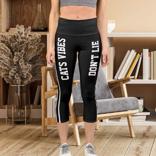Personalisieren Name Custom White Black Cat Mama F Capri Leggings
