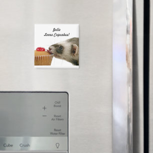 Personalisieren Name Lieben Cupcakes Ferrets Magnet