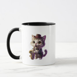 Personalisieren Name Saxophone Saxy Cat Tasse