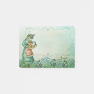 Personalisieren Name Viktorianisch Katzenkätzchen  Post-it Klebezettel