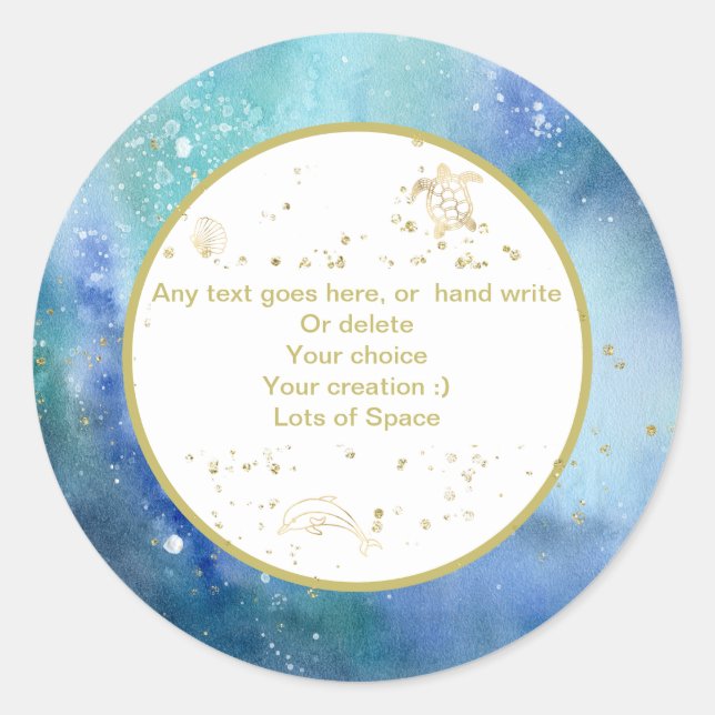 *~* PERSONALISIEREN Nautical Beach Umschlag Aufkle Runder Aufkleber (Vorderseite)