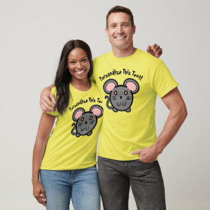 PERSONALISIEREN Niedlich Gray Mousie T-Shirt