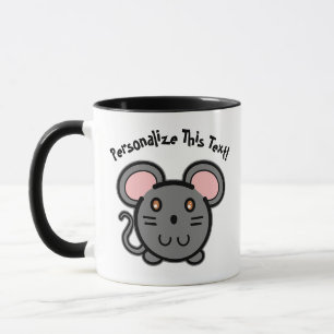 PERSONALISIEREN Niedlich Gray Mousie Tasse