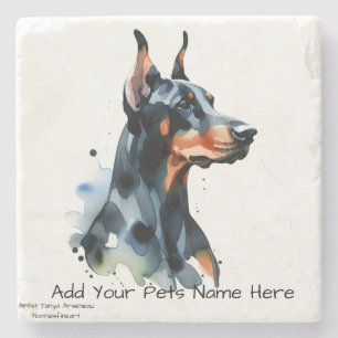 PERSONALISIEREN Niedlicher DOBERMAN PINCHER STone  Steinuntersetzer