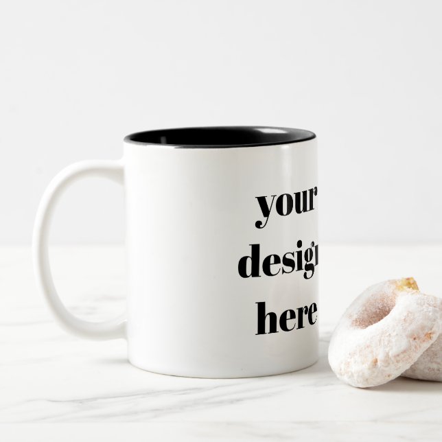 Personalisieren oder Anpassen Zweifarbige Tasse (Mit Donut)
