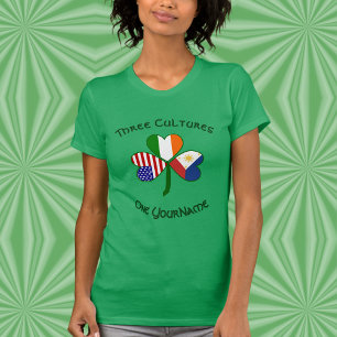 Personalisieren Philippinen Irland USA Shamrock Fr T-Shirt
