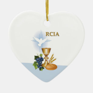 Personalisieren, RCIA-Glückwunsch katholische Sacr Keramik Ornament