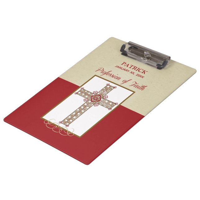 Personalisieren, RCIA-Segnungen zum Beruf des Glau Klemmbrett (Schrägansicht)