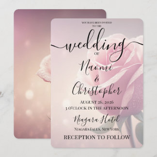 PERSONALISIEREN: Rosa Rosenhochzeit Einladung