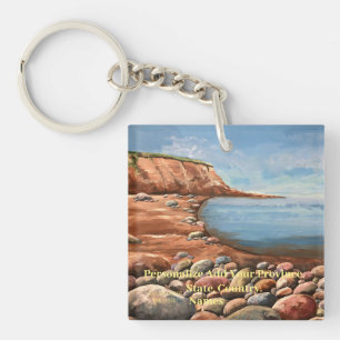 PERSONALISIEREN Rustikale Blues / Braun Kunst des  Schlüsselanhänger