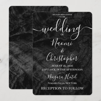 Personalisieren: Samtschwarze Grunge-Hochzeit Einladung