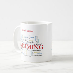 Personalisieren, Schwimmen Coach Danke in Worten Kaffeetasse