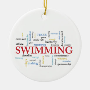 Personalisieren, Schwimmen Coach Danke in Worten Keramik Ornament