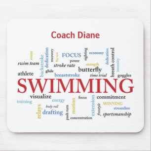 Personalisieren, Schwimmen Coach Danke in Worten Mousepad