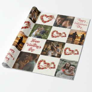 Personalisieren Sie 10 Fotos Happy Valentine Day R Geschenkpapier