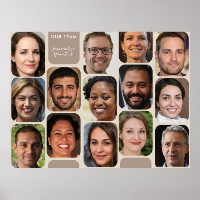 Personalisieren Sie 14 Fotos Classy Taupe Moderne  Poster (Vorne)