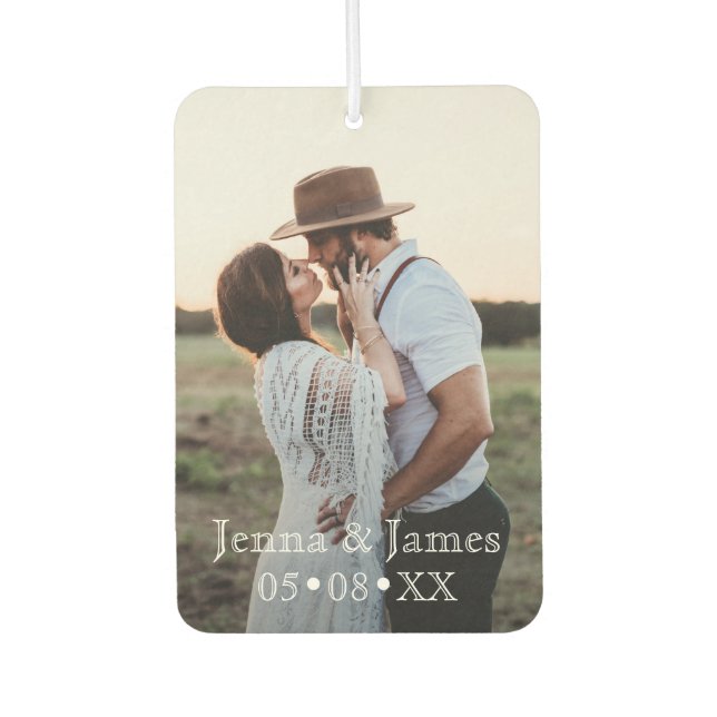 Personalisieren Sie 2 Foto machen es einzigartig J Autolufterfrischer (Vorderseite)