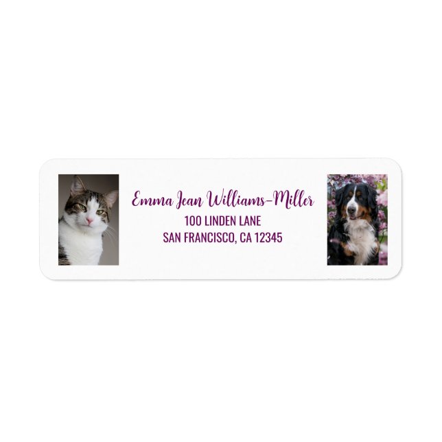 Personalisieren Sie 2 Fotos Katze Hund Moderne Rüc (Vorne)