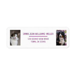 Personalisieren Sie 2 Fotos Katze Hund Moderne Rüc