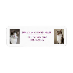Personalisieren Sie 2 Fotos mit Cat Moderne Rückse