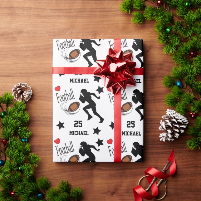 Personalisieren Sie alle Star Football Player Geschenkpapier (Feiertagsgeschenk)
