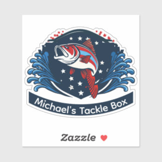 Personalisieren Sie Angelzubehör mit diesem patrio Aufkleber