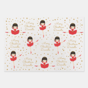 Personalisieren Sie asiatische Weihnachtsbühne Geschenkpapier Set