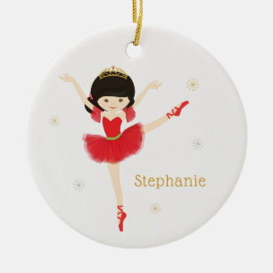 Personalisieren Sie asiatische Weihnachtsbühne Keramik Ornament