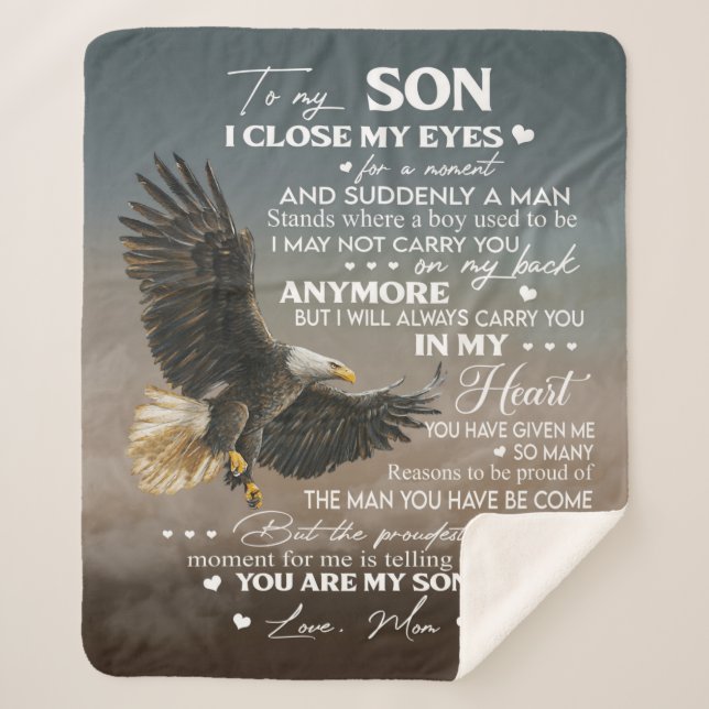 Personalisieren Sie auf meinen Sohn von Mamas der  Sherpadecke (Vorderseite)