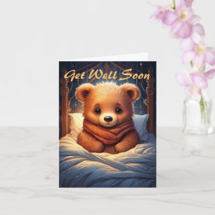 Personalisieren Sie Baby Bear Sick in Bed bald wie Karte