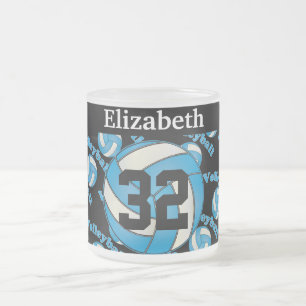Personalisieren Sie Baby Blue Volleyball Mattglastasse