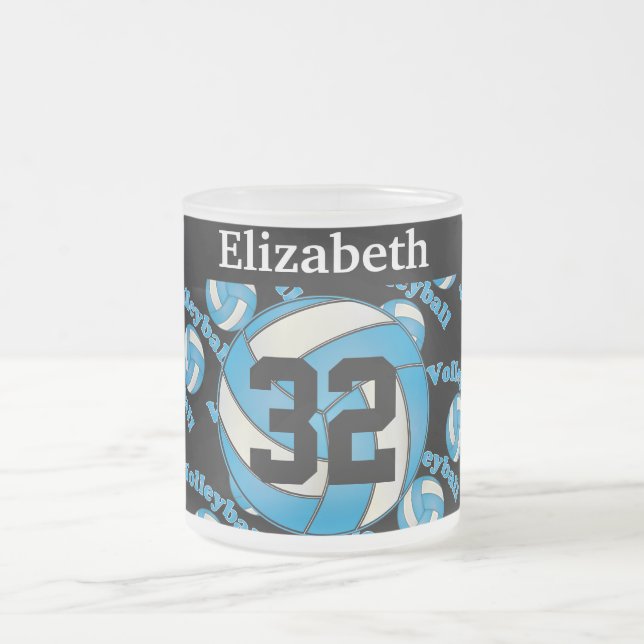 Personalisieren Sie Baby Blue Volleyball Mattglastasse (Mittel)
