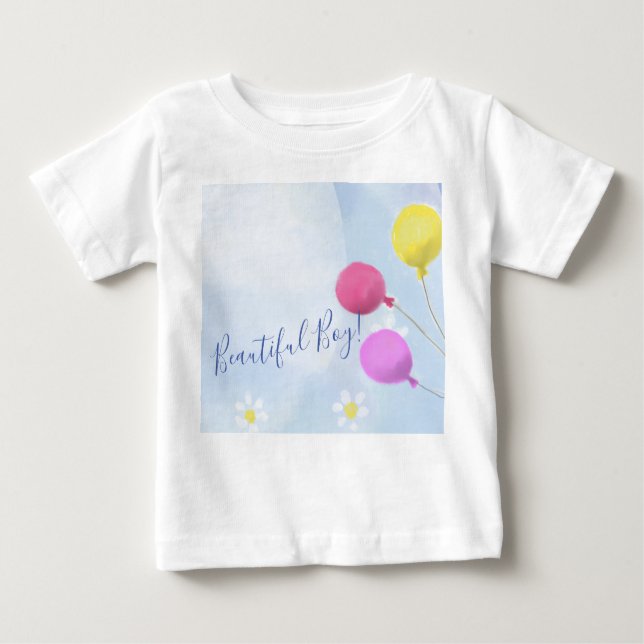Personalisieren Sie Babydusche über die Meilen per Baby T-shirt (Vorderseite)