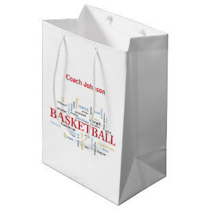 Personalisieren Sie Basketball Coach Vielen Dank i Mittlere Geschenktüte