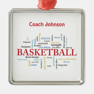 Personalisieren Sie Basketball Coach Vielen Dank i Ornament Aus Metall