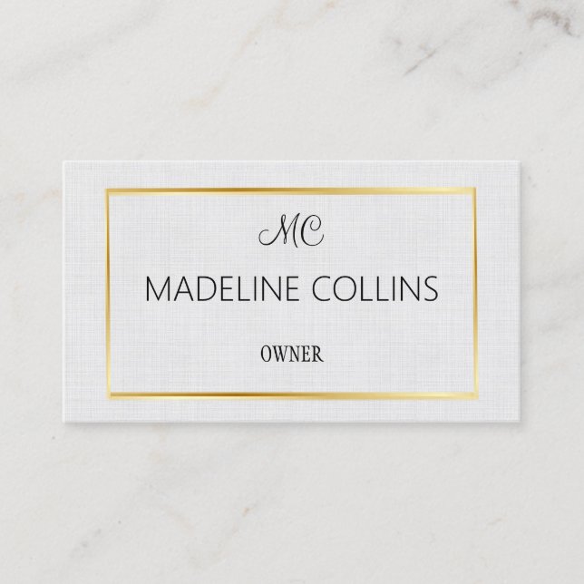 Personalisieren Sie Berufliche Grauwäsche-Goldrahm Visitenkarte (Vorderseite)