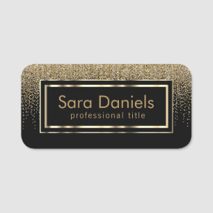 Personalisieren Sie Black and Gold Business Namensschild