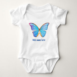 Personalisieren Sie BLAUE BUTTERFLY - Baby Strampler
