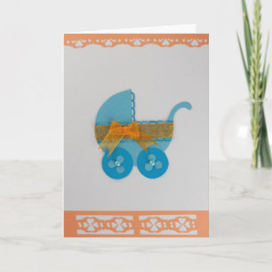 Personalisieren Sie Blue Baby Stwalze mit Orangenb Karte