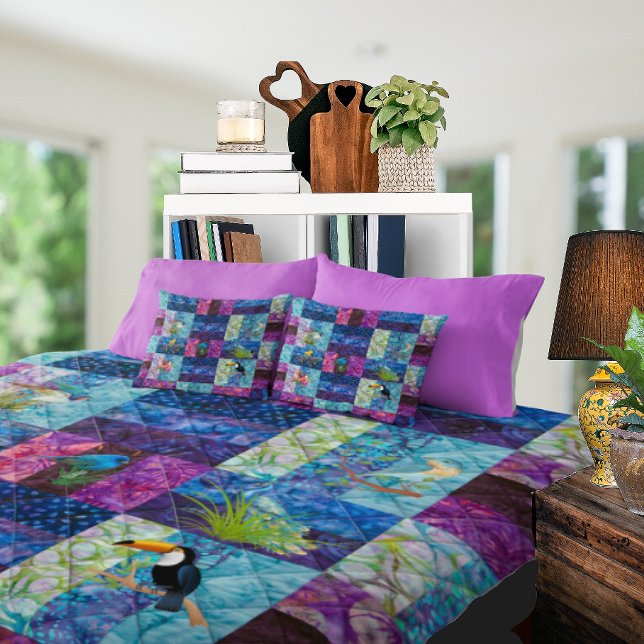 Personalisieren Sie Blue Birds Vintag Bohemisch Vi Fleecedecke (Von Creator hochgeladen)