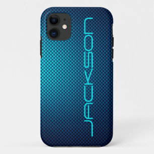 Personalisieren Sie Blue Carbon Faser gemustert Case-Mate iPhone Hülle